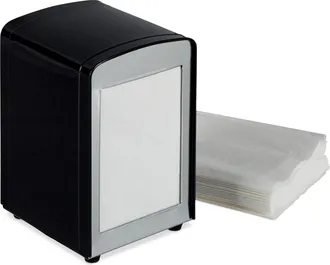 Relaxdays Relaxdays Servilletero De Mesa Retro Para Bar, Cafeter&iacute;a Y Helader&iacute;a, Acero, Negro, 15 X 9,5 X 11