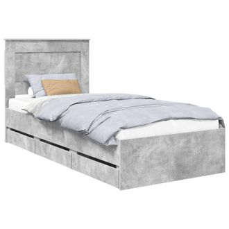 vidaXL Estructura De Cama Gris Concreto 75 X 190 Cm Madera Ingenieril Vidaxl