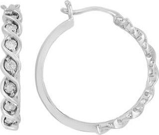 Effy Diamond Hoop Earrings in Silver at Nordstrom Rack