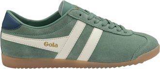 Gola Womens Bullet Suede Trainer Sneakers In Green/off White