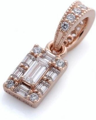 Pandora Sprankelende vierkante halo hanger - Dames - Sieraden - Roze - ONE Size - Accessoires