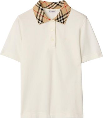 Burberry Check Collar Cotton Polo Shirt