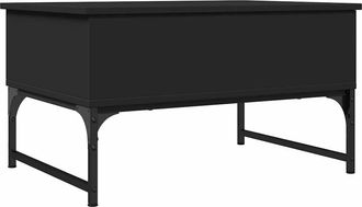 vidaXL Vidaxl - Mesa De Centro Madera De Ingenier&iacute;a Y Metal Negro 70x50x40 Cm