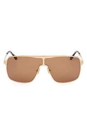 Tom Ford Zappa 69mm Oversize Navigator Sunglasses in Gold/Havana/Brown Lenses at Nordstrom Rack