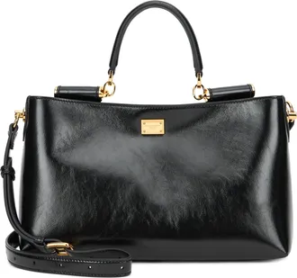Dolce & Gabbana Womens Handbag Calfskin Black Handbags Hand Bags
