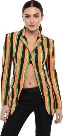 Dsquared2 Multicolor Stripes Notched Lapel Blazer
