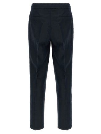Brunello Cucinelli Mens Blue Linen Casual Pants