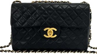 Chanel Pre-owned Classic Quilted Lambskin Shoulder Bag - Dames - Vintage Schoudertas - Zwart - ONE Size - Leer - Vintage