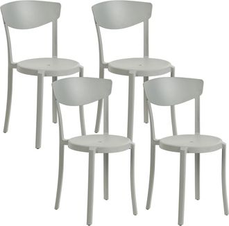 Beliani Conjunto de 4 sillas de jardín gris claro