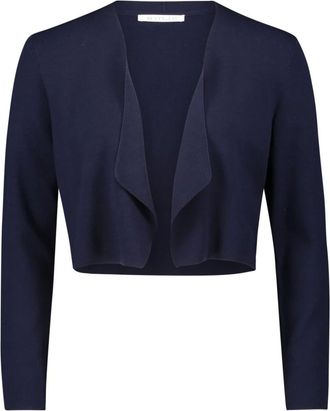 Betty & Co Truien & Vesten, Dames, Blauw, M, Leer, Fijngebreid vest zonder sluiting