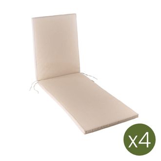 ED&Egrave;N JARD&Iacute; Pack de 4 cojines textilene para tumbona de piscina arena 196x60x5 cm
