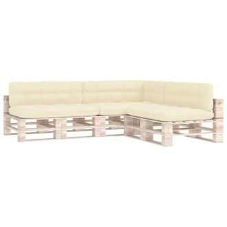 vidaXL Cuscini Per Divani Su Pallet 7 Pz Crema Vidaxl