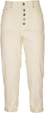 Dondup Koons Broeken - Dames - Vrijetijds broeken - Beige - W27 - Katoen - Broeken