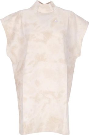 Nike Sportkleding Jersey Jurk- gewassen - Dames - Sportshirts - Beige - L - Katoen - Fitness