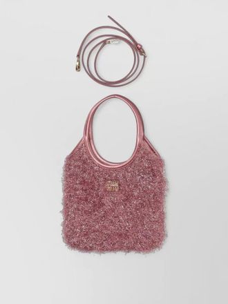 Miu Miu tote bag textile lurex top handle