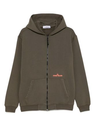 Stone Island cotton fleece hoodie - Green