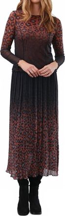 FDJ Midi Mesh Skirt In Leopard Fade