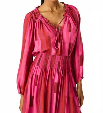 Natalie Martin Ashley Top In Sea Glass Silk Pink