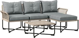OUTSUNNY Muebles de jard&iacute;n 62x62x75 cm gris