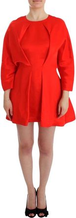 Fyodor Golan Linen Dress - Dames - Korte kleedjes - Rood - S - Leer - Kleedjes
