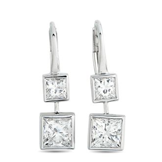 Luxury Bazaar 18K White Gold 1.92ct Diamond Earrings AER-21650