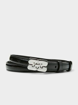 Ganni Womens Kat faux patent leather slim belt