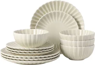 Gibson Home Peach Orchard 12 Piece New Bone China Dinnerware Set in Cream at Nordstrom
