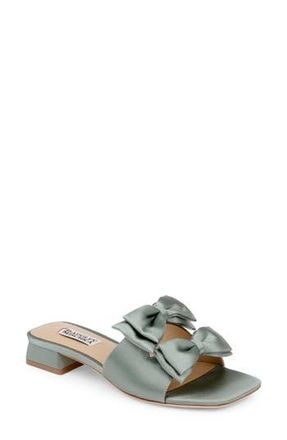 Badgley Mischka Giorgia Slide Sandal in Sage Satin at Nordstrom Rack, Size 7.5