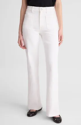 Madewell The Tall Emmy Patch Pocket High Waist Wide Leg Jeans in Tile White at Nordstrom, Size 29 - Tall