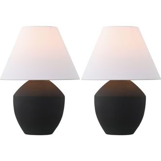 Jonathan Y Designs Ralf 20.5 Minimalist Scandinavian Resin/Iron LED Table Lamp in Matte Black at Nordstrom