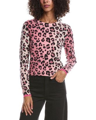 Brodie Lauren Leopard Cropped Cashmere Sweater