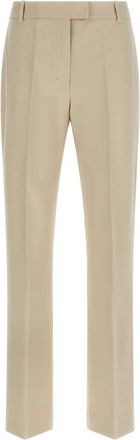 Max Mara Smm Fatina Broeken - Dames - Straight fit broeken - Beige - XS - Katoen - Broeken