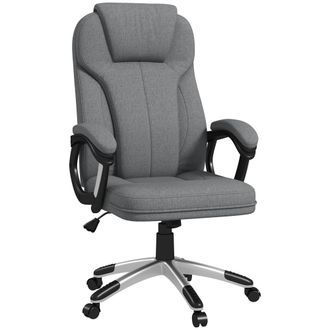 OEM Silla De Escritorio Silla De Estudio Giratoria Con Funci&oacute;n Basculante Altura Ajustable Reposabrazos 66x75x110-120cm Gris