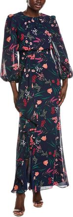 Eliza J Long Sleeve Printed Maxi Dress