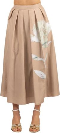 Nenette Gloria Midi Rok - Dames - Midirokken - Beige - M - Rokken