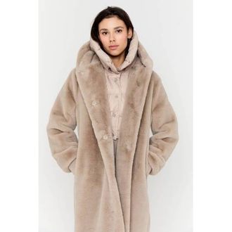 Moscow faux fur jas taupe