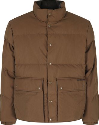 Roy Rogers Brown Down Micro Canvas Cotton-Blend Down Jacket