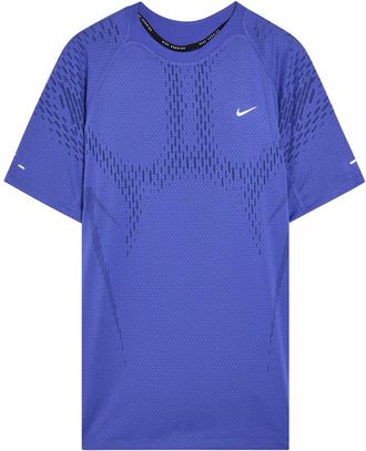 Nike Dri-fit Adv Perforated Jersey Running T-shirt - Blue - XL