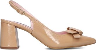 Notre-V Camel Leren Slingback Hakken - Dames - Pumps - Bruin - 39 EU - Leer - Schoenen