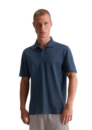 Marc O'Polo Denim Poloshirt MARC OPOLO DENIM, Herren, Gr. XXL, blau (azurite), Jersey, Obermaterial: 100% Baumwolle, regular fit, Shirts Poloshirt, regular, Basic, Piqu