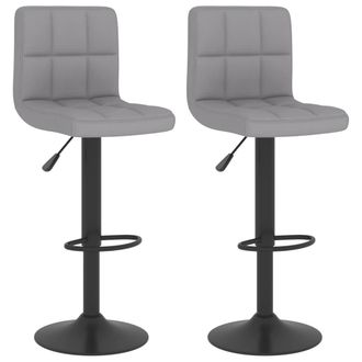 vidaXL Taburetes De Cocina 2 Unidades De Tela Gris Claro Vidaxl