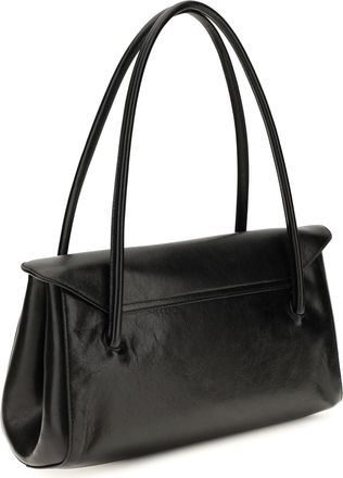 Marni Womens Shoulder Bag East West Leather Black Calf