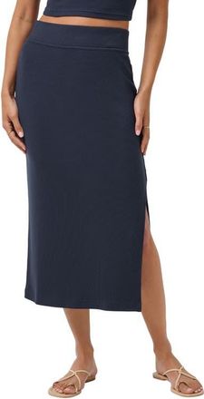 Travis Mathew Cloud Rib Midi Skirt in Navy Blazer at Nordstrom, Size Xx-Large