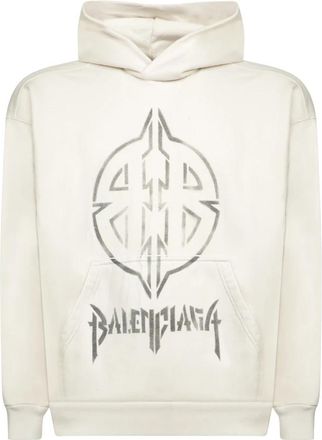 Balenciaga Sweatshirt van katoen met logo - Heren - Hoodies - Beige - S - Katoen - Hoodies & sweatvesten