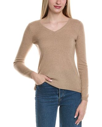 Sofiacashmere Sofiacashmere Modern V-Neck Wool & Cashmere-Blend Sweater