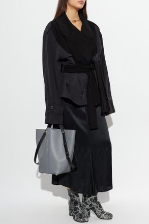 Maison Margiela Jacket With A Belt, Womens, Black