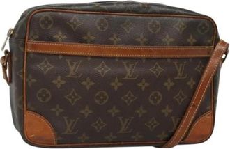 Louis Vuitton Tweedehands Canvas Louis Vuitton tassen - Dames - Vintage Schoudertas - Bruin - ONE Size - Leer - Vintage