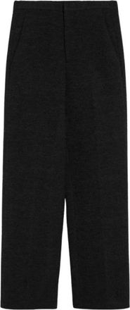 Loulou Studio Alston Wide-Leg Wollen Broek - Dames - Wijde Broeken - Zwart - S - Wol - Broeken