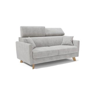 Divani.Store Sof&aacute; cama con reposacabezas ajustables 160 cm gris