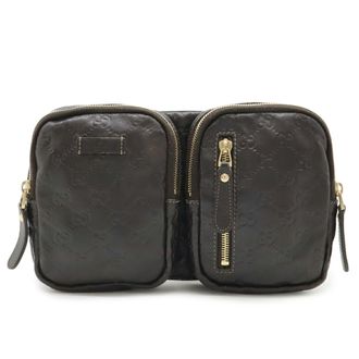 Gucci Dark Brown Leather Fanny Pack Pouch (Pre-Owned)